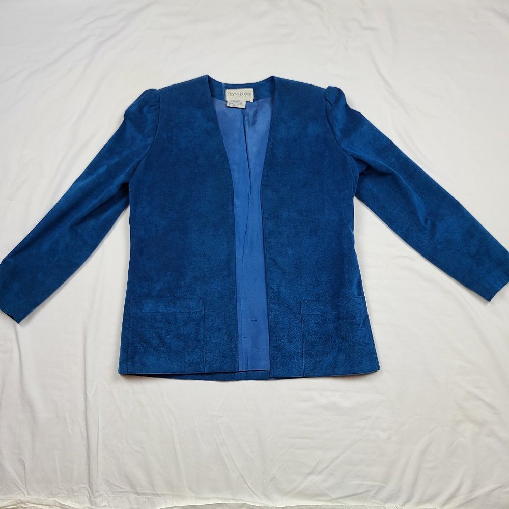 Vintage faux suede blazer Blue size 6.